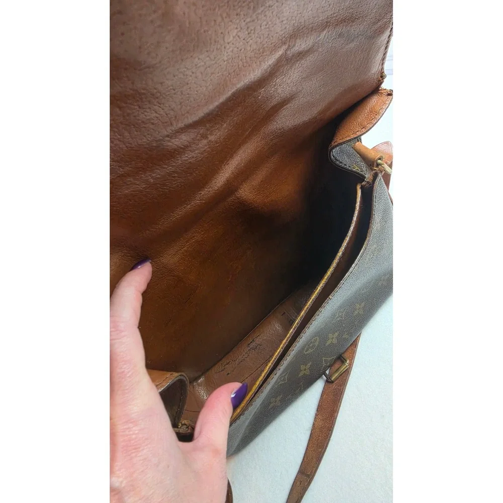 Authentic Vintage Louis Vuitton Monogram Cartouchière 26 GM Crossbody Bag - 1985